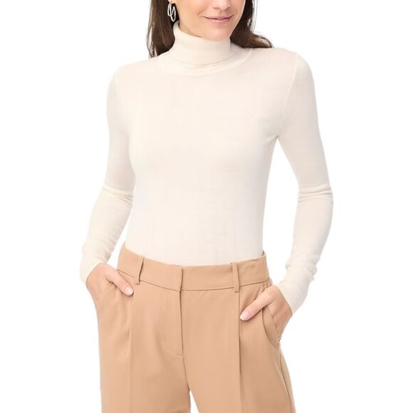 J. Crew Sweaters - J Crew Machine Washable Merino Wool-blend Turtleneck Sz M Ivory NWT